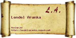 Lendel Aranka névjegykártya